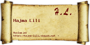 Hajma Lili névjegykártya